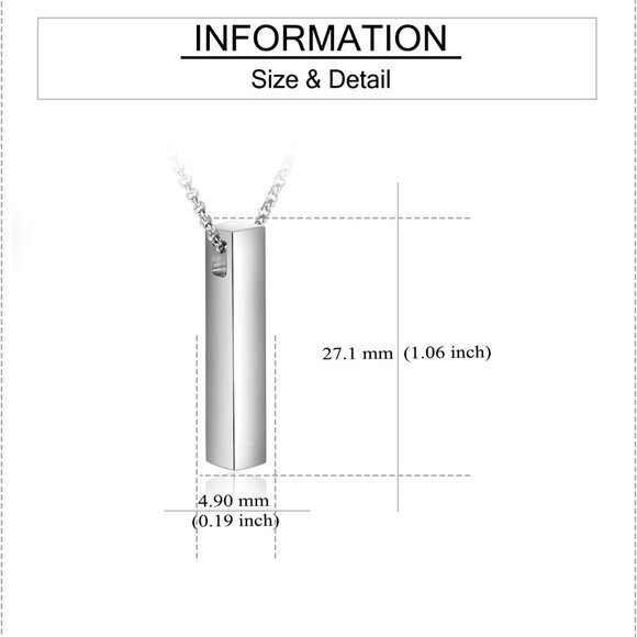 3D Sterling Silver Urn Necklace Memorial Cremation Keepsake Jewelry - Picture 6 of 7